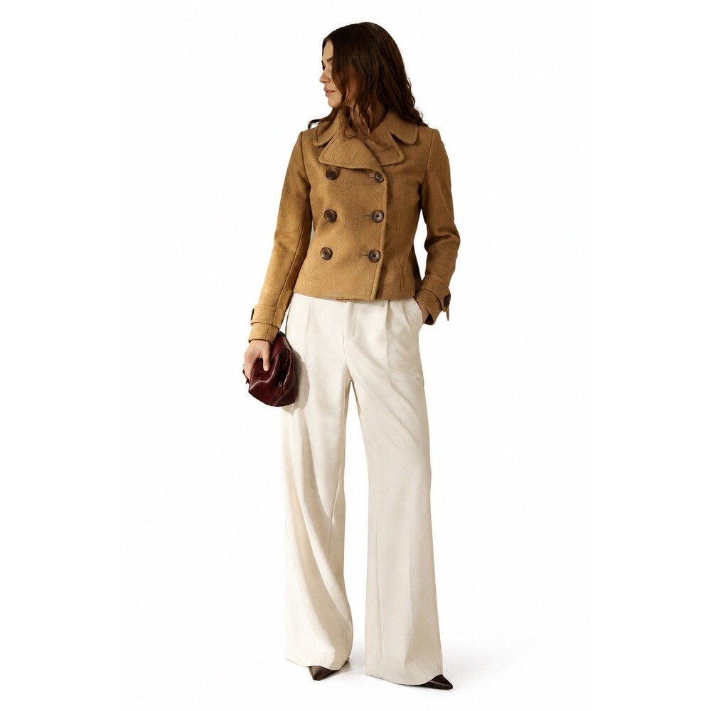 Banana Republic Camel Wool Blend Double Breasted Peacoat Jacket XS